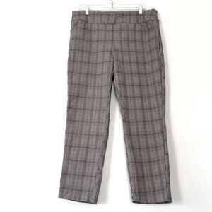 Tribal Classic Gray Plaid Pants size 16 W Academia Office Corp Core Preppy Urban